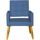Poltrona Decorativa Para Sala Recepção Isa Suede Azul Marinho