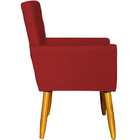 Poltrona Decorativa Para Sala Recepção Isa Suede Bordo Pé Pal