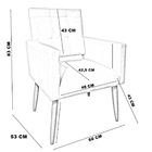 Poltrona Decorativa Para Sala Recepção Isa Suede Marrom Pé Pa