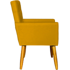 Poltrona Decorativa Para Sala Recepção Isa Suede Mostarda Pé