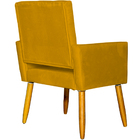 Poltrona Decorativa Para Sala Recepção Isa Suede Mostarda Pé