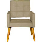 Poltrona Decorativa Para Sala Recepção Isa Suede Nude Pé Pali