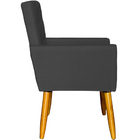 Poltrona Decorativa Para Sala Recepção Isa Suede Preto Pé Pal