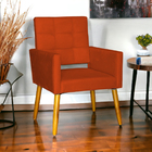 Poltrona Decorativa Para Sala Recepção Isa Suede Terracota Pé