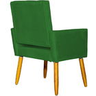 Poltrona Decorativa Para Sala Recepção Isa Suede Verde Pé Pal