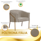 Poltrona Decorativa Para Sala Recepção Italia Suede Bege Com