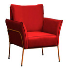 Poltrona Decorativa Para Sala Recepção Lotus Suede Vermelho C