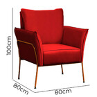 Poltrona Decorativa Para Sala Recepção Lotus Suede Vermelho C