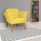 Poltrona Decorativa Para Sala Recepção Marcela Suede Amarelo
