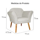 Poltrona Decorativa Para Sala Recepção Marcela Suede Bege