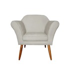 Poltrona Decorativa Para Sala Recepção Marcela Suede Bege