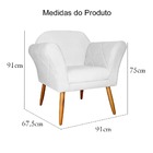 Poltrona Decorativa Para Sala Recepção Marcela Suede Branco