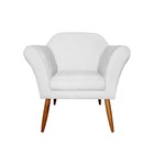 Poltrona Decorativa Para Sala Recepção Marcela Suede Branco