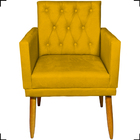 Poltrona Decorativa Para Sala Recepção Nina Capitonê com Base