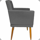 Poltrona Decorativa Para Sala Recepção Nina Capitonê com Base