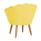 Poltrona Decorativa Para Sala Recepção Pétala Suede Amarelo