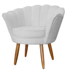 Poltrona Decorativa Para Sala Recepção Pétala Suede Branco