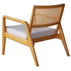 Poltrona Decorativa Para Sala Sevilha Natural Palha E Tecido