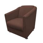 Poltrona Decorativa Para Sala Tilla Suede Marrom