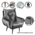 Poltrona Decorativa Para Sala Veludo Cinza Bali Shop Jm