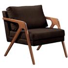 Poltrona Decorativa Para Sala Veludo Marrom