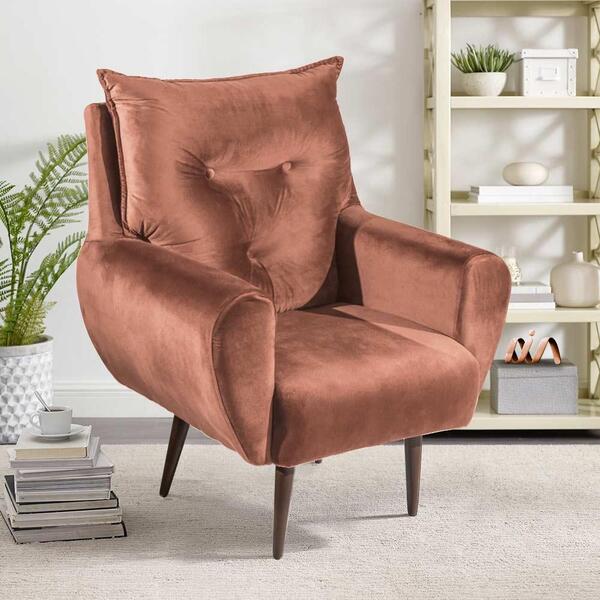 Poltrona Decorativa Para Sala Veludo Rosê Bali Shop Jm