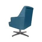 Poltrona Decorativa Paris Retro Suede Azul Royal - Dominic De