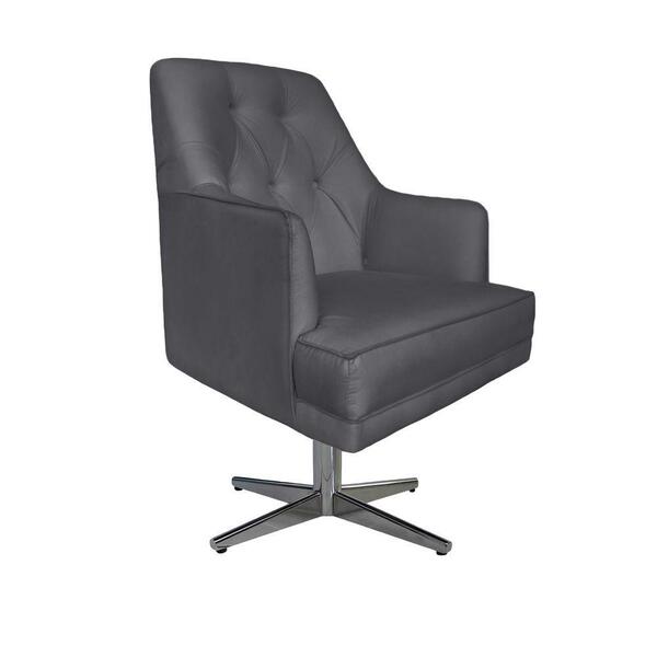 Poltrona Decorativa Paris Retro Suede Grafite - Dominic Decor