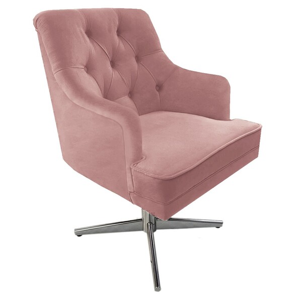 Poltrona Decorativa Paris Retro Suede Rosa Bebe Dominic Decor Leroy Merlin