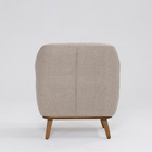 Poltrona Decorativa Pauline D07 Base Madeira Linho Aveia - D'