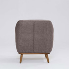 Poltrona Decorativa Pauline D07 Base Madeira Linho Mescla Car