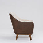 Poltrona Decorativa Pauline D07 Corano Marrom Café E Algodão