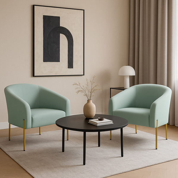 Poltrona Decorativa Pé De Ferro Dourado Kit 2 Stella Cotelê E