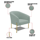 Poltrona Decorativa Pé De Ferro Dourado Kit 2 Stella Cotelê E