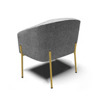 Poltrona Decorativa Pé De Ferro Dourado Kit 2 Stella Linho D0