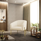 Poltrona Decorativa Pé De Ferro Dourado Kit 2 Stella Linho D0