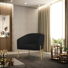 Poltrona Decorativa Pé De Ferro Dourado Kit 2 Stella Linho Pr