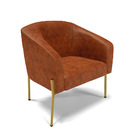 Poltrona Decorativa Pé De Ferro Dourado Kit 2 Stella Sintétic