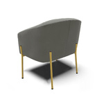 Poltrona Decorativa Pé De Ferro Dourado Kit 2 Stella Suede D0