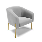 Poltrona Decorativa Pé De Ferro Dourado Kit 2 Stella Suede D0