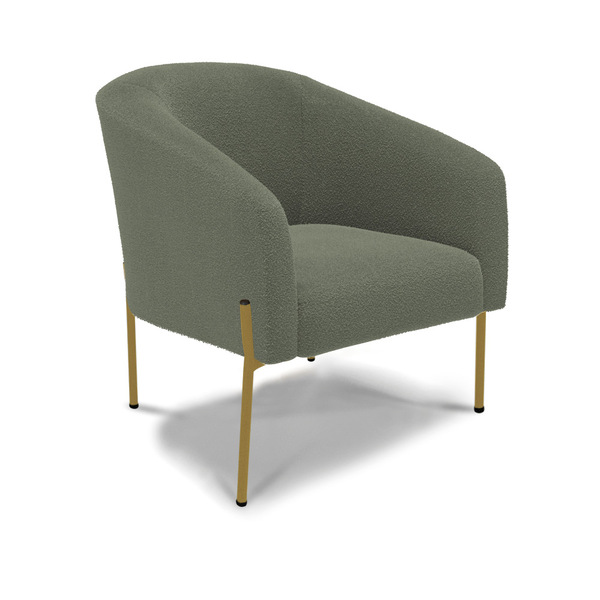 Poltrona Decorativa Pé De Ferro Dourado Stella Bouclê D03 - D