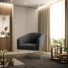 Poltrona Decorativa Pé De Ferro Dourado Stella Bouclê D03 - D