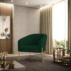 Poltrona Decorativa Pé De Ferro Dourado Stella Bouclê D03 - D