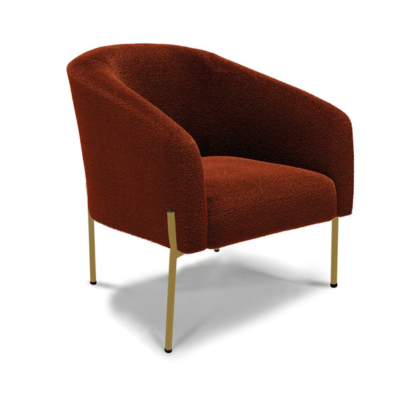 Poltrona Decorativa Pé De Ferro Dourado Stella Bouclê D03 - D