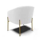 Poltrona Decorativa Pé De Ferro Dourado Stella Bouclê Off Whi