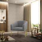 Poltrona Decorativa Pé De Ferro Dourado Stella Linho D03 - D'