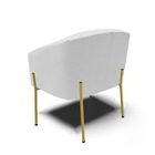 Poltrona Decorativa Pé De Ferro Dourado Stella Linho D03 - D'