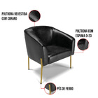 Poltrona Decorativa Pé De Ferro Dourado Stella Sintético Pu P
