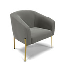 Poltrona Decorativa Pé De Ferro Dourado Stella Suede D03 - D'