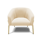 Poltrona Decorativa Pé De Ferro Dourado Stella Suede D03 - D'